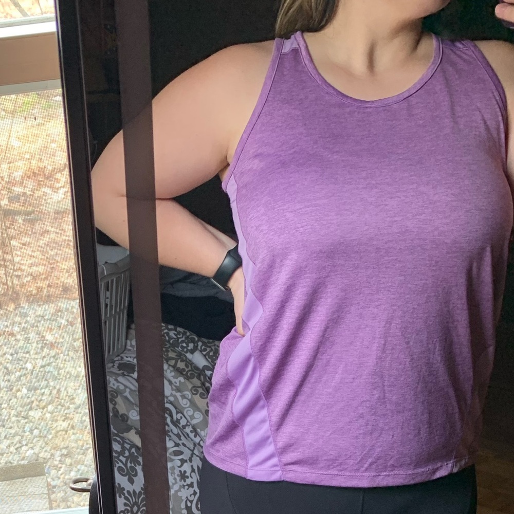 3/$30 2 dye 4 purple racerback loose fit workout / gym tank size M - Picture 7 of 7